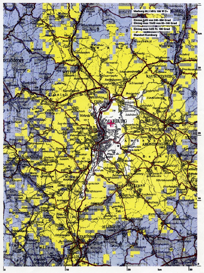 Sendegebiet Radio Unerhört Marburg